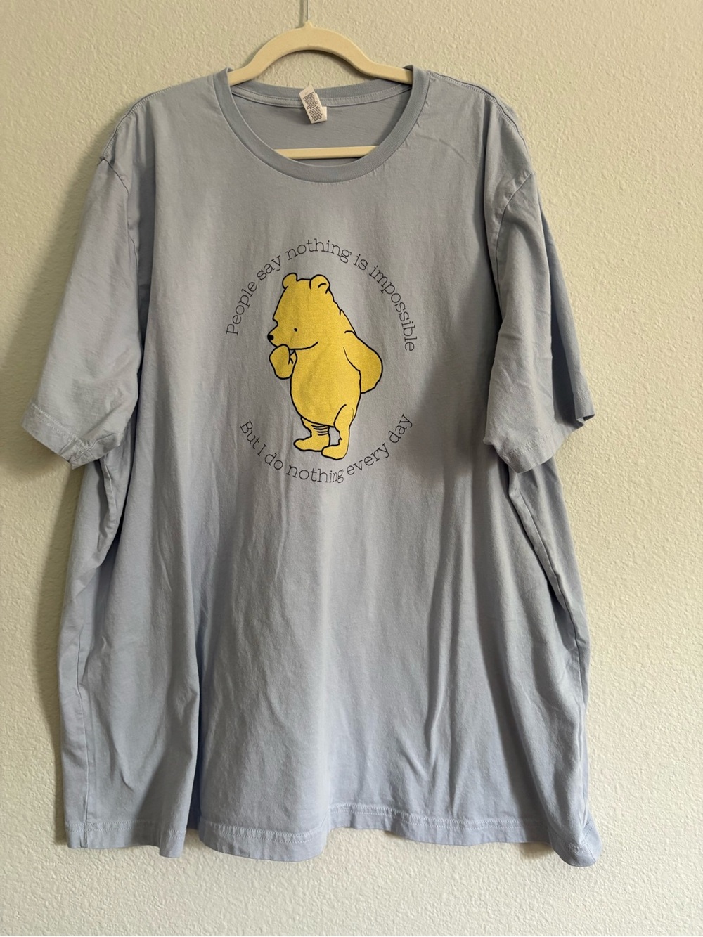 Bella Canvas Unisex Winnie the Pooh Graphic T-Shirt Gray/Blue Size 4x